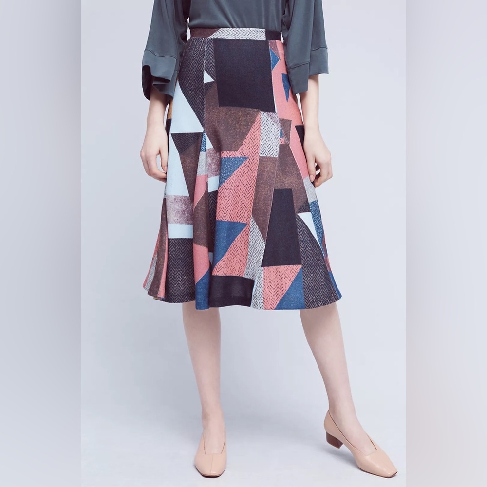 Maeve Anthropologie Cubist Knit Geometric Lined Midi
Skirt Retro Colors : Sz XL